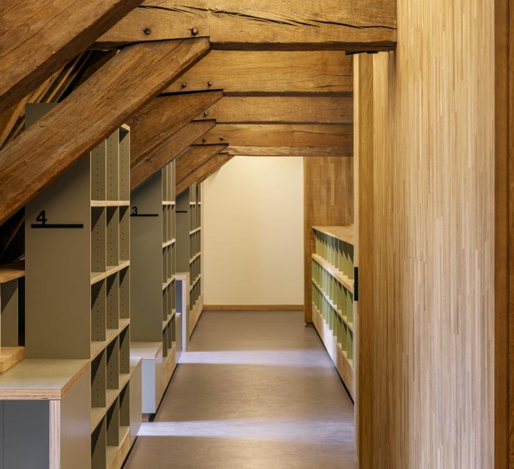 Oak rafters in the library Het Predikheren Mechelen