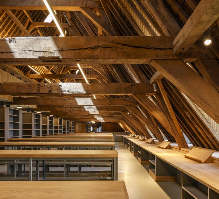 Oak rafters in the library Het Predikheren Mechelen