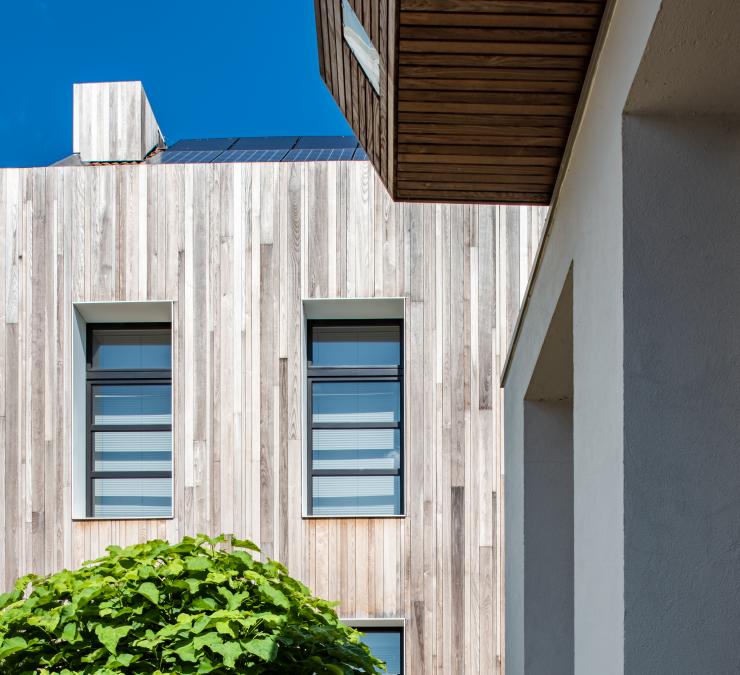 Timber cladding showroom De Keukenarchitecten Denderleeuw
