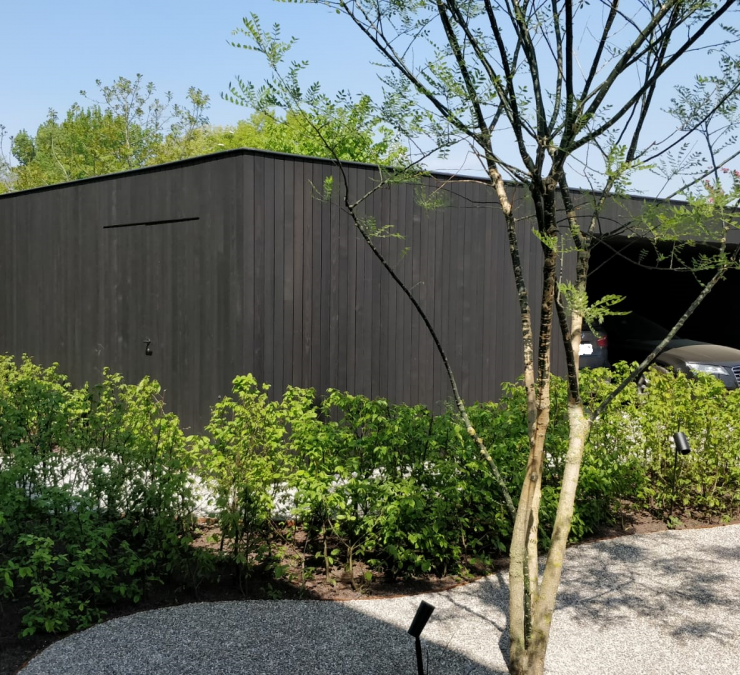 Moderne carport & tuinberging Wondelgem