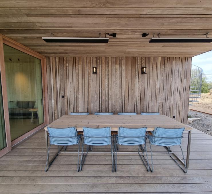 Timber decking holiday home